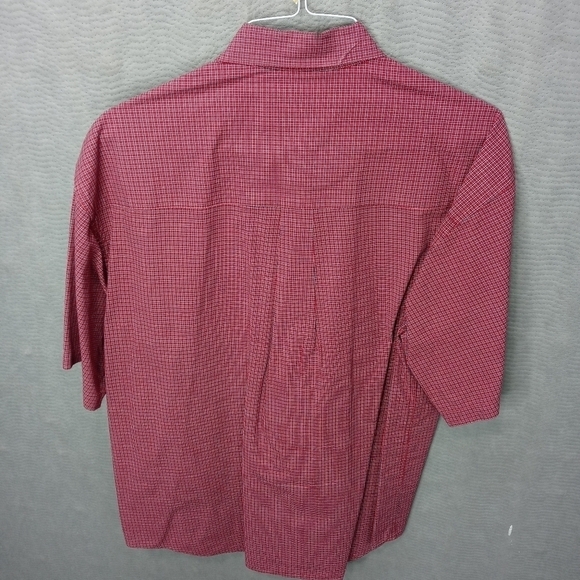 Haggar men's sz XL short sleeve button red plaid c - Picture 7 of 9